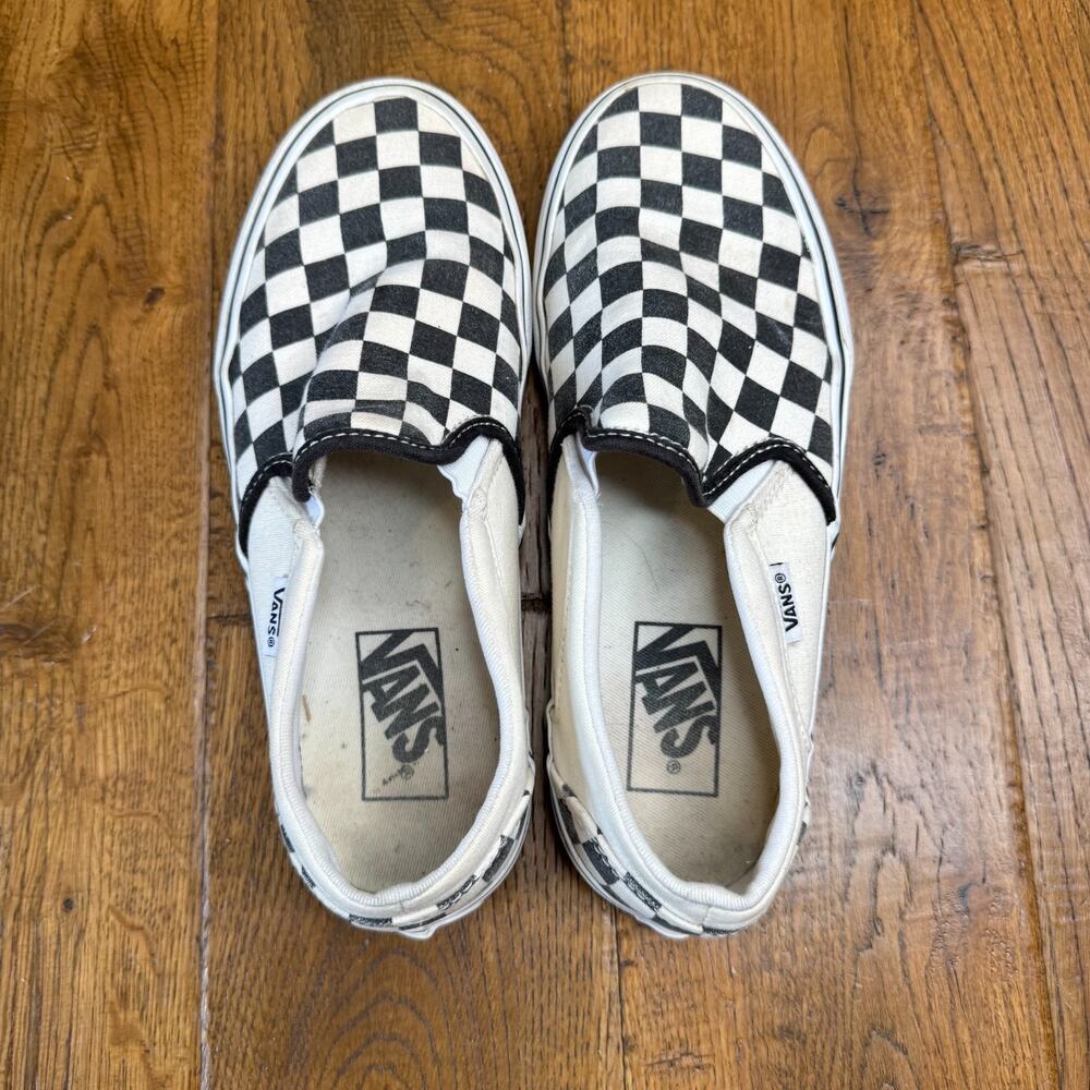 VANS Checkerboard Classic Slip-On Canvas Shoes Black/Cream Women’s US 6.5 - Picture 6 of 6